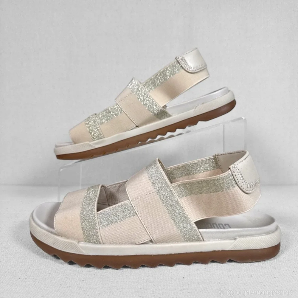 NWOT COUGAR Lucia Metallic Leather Trim Slingback‎ Sandals | Women 7M
